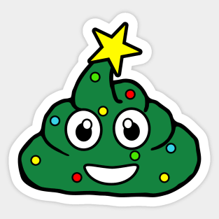 Christmas tree poo emoji ugly Christmas sweater design Sticker